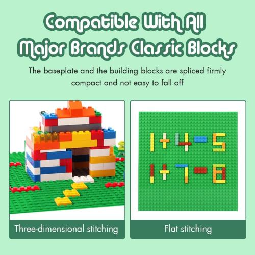 Lekebaby Classic Baseplates Building Base Plates for Building Bricks 100% Compatible with Major Brands-Baseplates 10 x 10,Age 3 and up, Pack of 6
