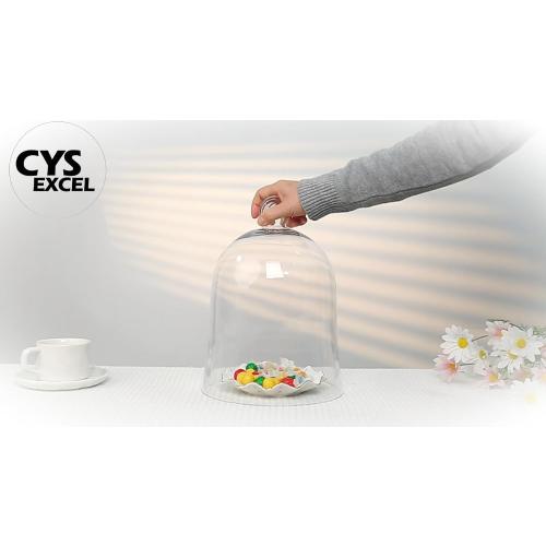 CYS EXCEL Glass Bell Dome Cloche (H:12 W:8.5) | Multiple Size Choices Enchanted Rose Glass Cover | Cake Dessert Display | Terrarium Jar Plant Cover