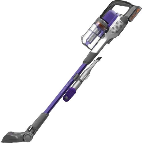 Purple BLACK DECKER Pet Hair Vacuum, Cordless Vacuum Cleaner Pet Hair, Up to 55 Minutes of Runtime, Interchangeable Floorhead, Maximum Suction, Multi-Surface, Light Weight, Powerseries Extreme (BSV2020P)