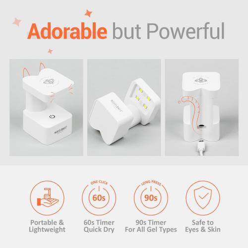 modelones Mini UV Light for Gel Nails, UV Nail Lamp, Nail Light with 2 Timers for Fast Curing Gel Polish Nails Extension, Portable LED USB Flash Cure Lamp for Travel