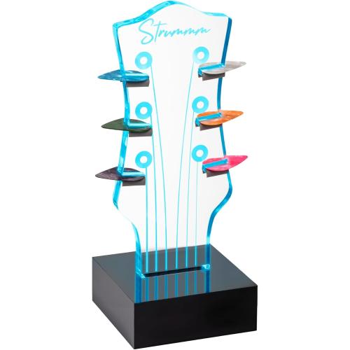 Color Changing Light Up Guitar Pick Holder. Authentic Classic Guitar Headstock Design Lamp with 7 Colors, USB Power, Holds 6 Picks, Great Guitar Gift for Men, Musicians & Guitarists (Classic)