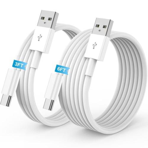 USB to USB C Cable, 2Pack [3FT 6FT] Car Carplay Charging for iPhone 17 Charger Cord, for Apple 17 Air/16/15/Pro/Pro Max/Plus USB A to Type C Cable, for iPad Pro 12.9/11, Air 5th/4th Gen