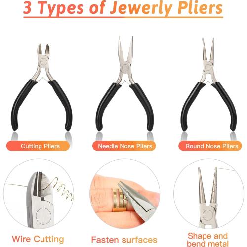 Giwaelro Jewelry Making Kit for Adults, Jewelry Making Supplies with Pliers, Wires, Findings, Necklace Chains, Magnifier and Storage Bag