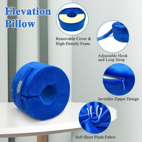 Zelen Heel Protector for Pressure Sores Foot Elevation Pillow Ankle Protector Wedge Heel Protector Cushion for Bed Sores Foot Support Pillow for Sleeping Ulcer Elevated Foam (Medium, 1 PCS)