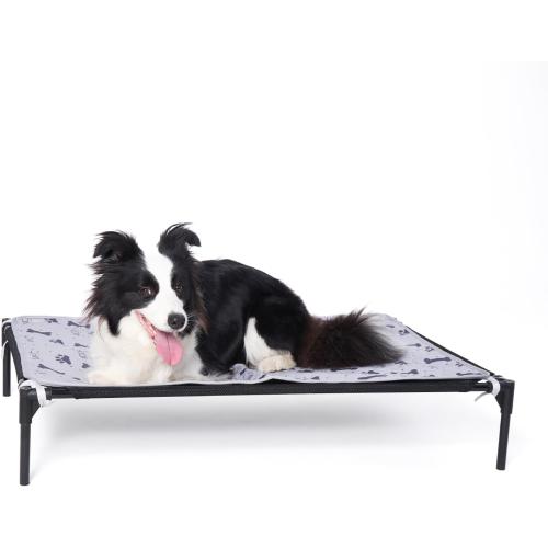 Forher Assemblable Metal Frame Puppy Elevated Dog Bed, Portable Dog Bed, Easy to Clean, Breathable mesh, Puppy cat Bed, Indoor and Outdoor use, Travel, Camping，pet Bed Off The Ground,XL-Black…