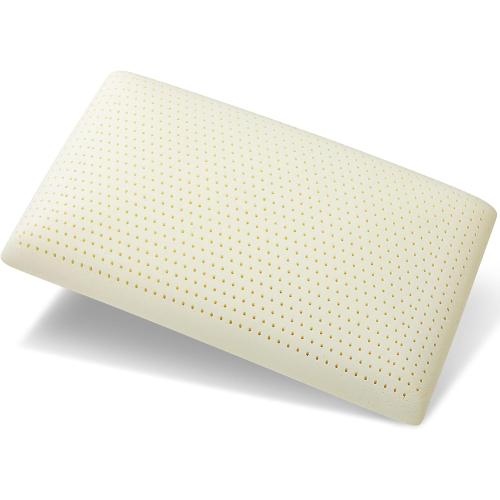 100% Talalay Latex Pillow, Luxury Queen Sleeping Bed Pillow for Side, Back, and Stomach Sleepers, Extra Soft Natural Latex Foam Pillow, Removable Breathable Cotton Cover (1, Queen (Mid Loft))