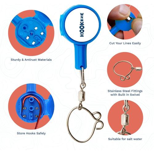 HOOK-EZE Fishing Knot Tying Tool | Protect from Fish Hooks | Tie Fishing Knots Easily | Cool Gadgets for Fishermen | Ice Fly Fishing | Fishing Accessories for Beginner Anglers | Nail Knot Tool