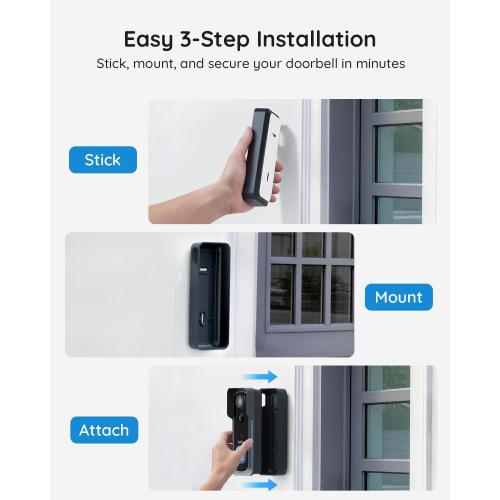 BOIFUN Video Doorbell Camera Wireless – No Subscription Required, 2K HD