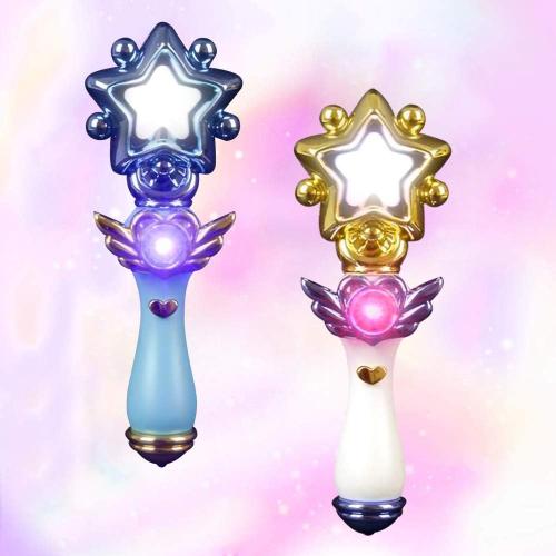 ArtCreativity Light Up Magic Star Wand, Set of 2, Cute Princess Wands with Flashing LED Effect & Magical Sounds, Batteries Included, Pretend Play Prop, Best Birthday Gift, Party Favor for Kids