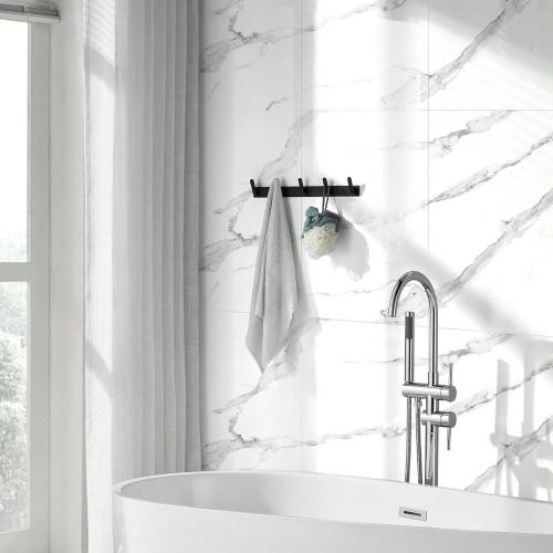 10pcs Marble Peel and Stick Backsplash Waterproof Washroom Wall Panels, Peel and Stick Tile, PVC Wall Panels for Kitchen (White and Grey, 11.8 x 11.8 x2.5MM x 10Pack)