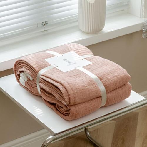 Air Conditioning Blanket, 100% Cotton Nap Blanket Sheet, Breathable Comfortable Bed Throws, All-Season Machine Washable Towel Quilt for Home Decoration