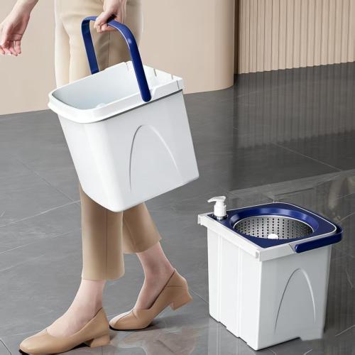Spin Mop and Bucket Set, Microfiber Mop with Bucket, Easywring Floor Mop with 3 Washable Pads for Hardwood Floor Cleaning