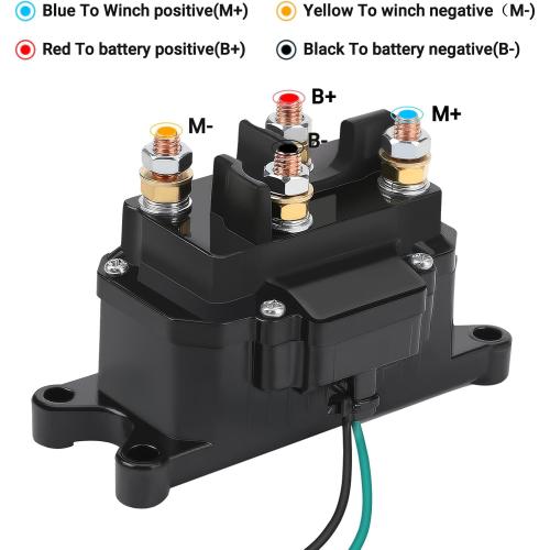 KanSmart Winch Solenoid Relay Contactor 12V 250A Winch Relay Thumb Truck for ATV UTV Boat 4x4 Vehicles 3000-5000lbs Winch with 6 Protecting Caps - Replacement 63070 62135 74900 2875714 70715