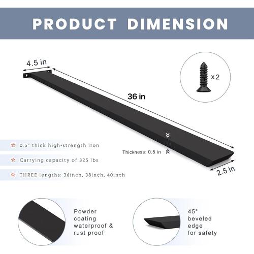 Hidden Island Countertop Support Bracket 1 Pack Black 36 Inch Heavy Duty Granite Countertop Bracket Iron Island Support Brackets for Granite Quartz Wood