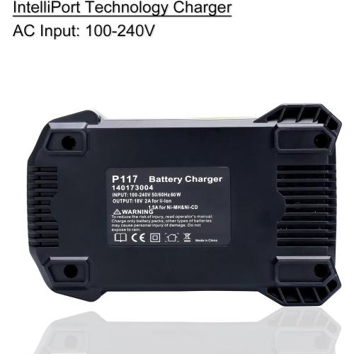 Biswaye P117 Compatible with Ryobi 18V Charger, Compatible with Ryobi 12V-18V One  Lithium NiCad NiMh Battery P102 P108 P189 P197 P103 P105 P107 P190 P191 PBP002 PBP005