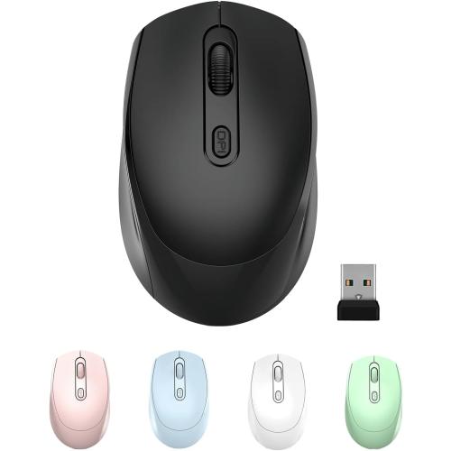 ONE-UP Wireless Mouse, 2.4G, Silent, USB Nano Receiver, for Laptop, Chromebook, PC, Mac, Windows and School Work (Grey)