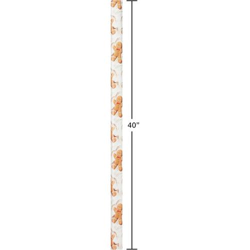 American Greetings 120 sq. ft. Vintage Christmas Wrapping Paper Bundle, Gingerbread, Ornaments, Peppermints (3 Extra Wide Rolls 40 in. x 12 ft.)