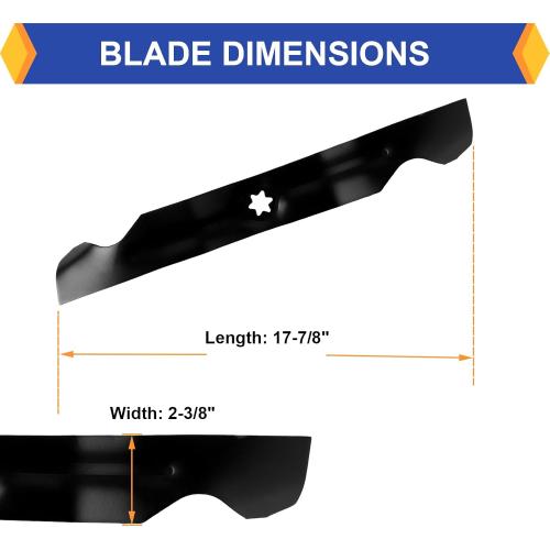 (3 Pack) 942-04053C Lawn Mower High Lift Blades Replacement for MTD/Cub Cadet/Troy-Bilt 942-04053B 742-04053 942-04056C Toro 112-0316, Fits Cub Cadet LT1050, LTX1050, RZT50 for 50'' Deck Mower