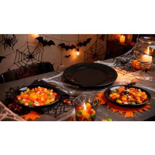 11inch Basic White Melamine Plastic Beaded Dinner Plate Set of 6, BPA Free, Chip & Break Resistant, Lightweight, Great for Dining, Weddings & Everyday Meals