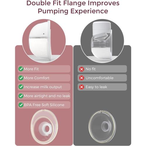 Momcozy M5 Hands-Free Wearable Breast Pump, Double-Sealed Flange for Baby-Like Comfort, 3 Modes & 9 Suction Levels, Portable Electric Pump – 24mm, 2-Pack Cozy Red