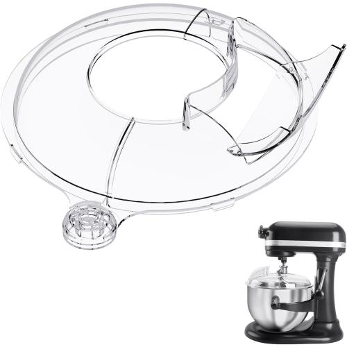 Pouring Shield for KitchenAid 6-7Qt Bowl Lift Stand Mixer (for Stainless Steel Bowls Only), Splash Guard Mixers Bowl Cover for Kitchen aid 6-7Qt Accessories and Attachments (Clear)