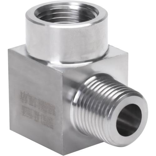 90 Degree Street Elbow - 3/8 NPT Male to 3/8 NPT Female Stainless Steel 304 Heavy Duty Forged Square Barstock Street Elbow Adapter Pipe Fitting (pack of 2)