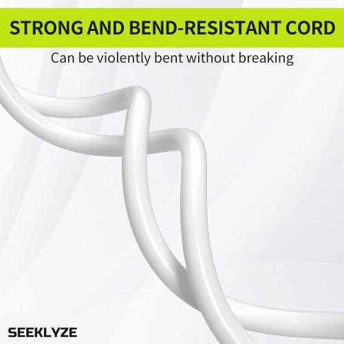 16/3 White Extension Cord 6 FT Indoor, Short Extension Cord