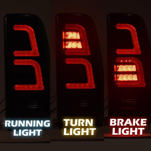 DOTCOM LED Tube Tail Lights Assembly w/light Bar Pair Fit Chevy Silverado 1500 2500 & HD 1999-2002/Fit GMC Sierra 1500 2500 & HD 1999-2006 Rear Lamps, Smoke Lens Black Housing Luces Traseras