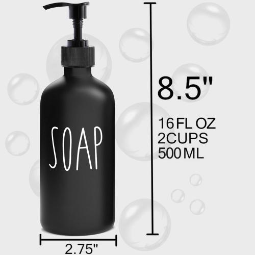 MOMEEMO Matte Black Soap Dispenser Bathroom Set, Contains Lotion and Hand Soap Dispenser, Suitable for Bathroom Decor Farmhouse Style. (Black)