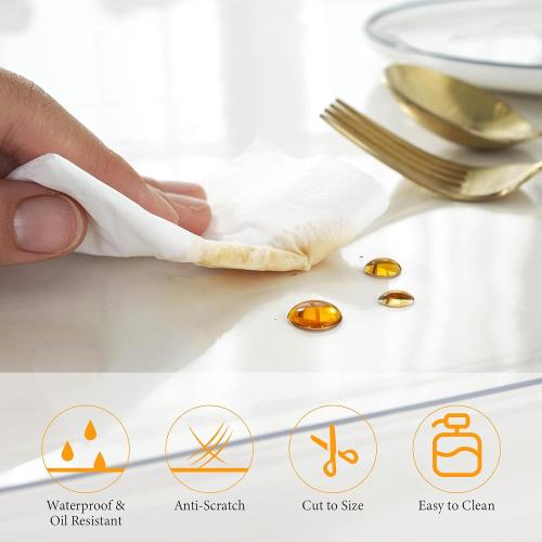 Deep Dream 1.5mm Thick 44 Inches Clear Round Table Protector, Round Table Cover, Tablecloth Protector, Table Protector for Dining Room Table & Office