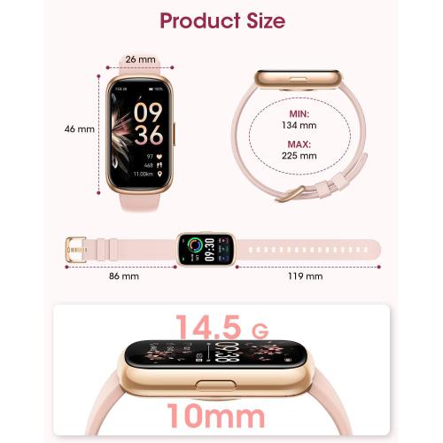 Health Fitness Tracker for Women Men: 24H Heart Rate Monitor Activity Trackers Blood Oxygen Sleep Step Calorie Tracking 5ATM Waterproof Fitness Smart Watches for Woman Compatible with iPhone Android