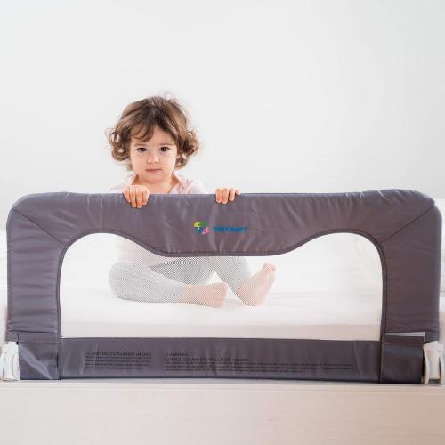 TotCraft Bed Safety Rails for Toddlers - Bed Rail Guard for Queen, King, Full Szie, Twin Mattress Bed (Grey, 35.5W*23.5H Inch (Regular Extra Tall)) ‼️used‼️