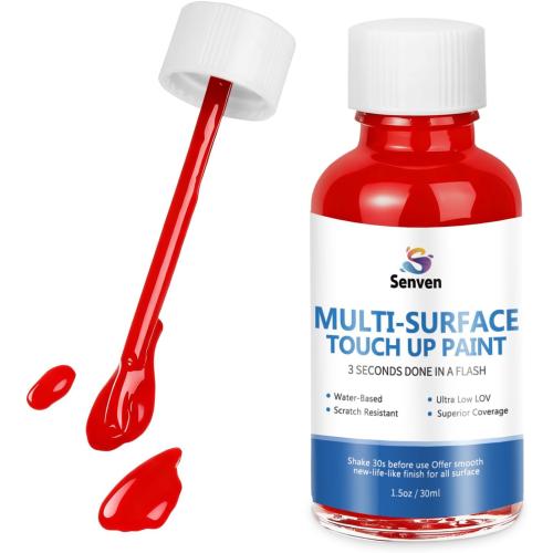 Red Touch Up Paint High-Gloss Apple Red Multi Surface Acrylic Touch Up Paint Pen Scratch Repair for Metal,Wall,Cabinets,Appliances,Wood,Door,Furniture,Enamel 1.5 Fl Oz