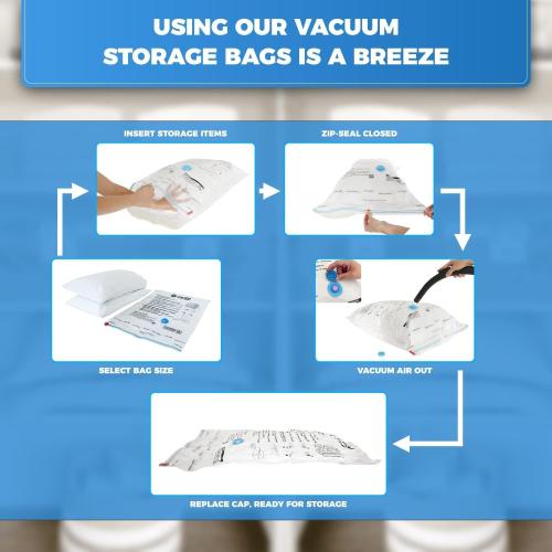 Size XXXL 10-Pack XXXL - Jumbo Vacuum Storage Bags - Space Vacuum Storage Bags for Clothing Space - Ideal for Comforters, Blankets & Sealing Large Oversize Clothing Post-Winter - 10x XXXL Size (47x35in)