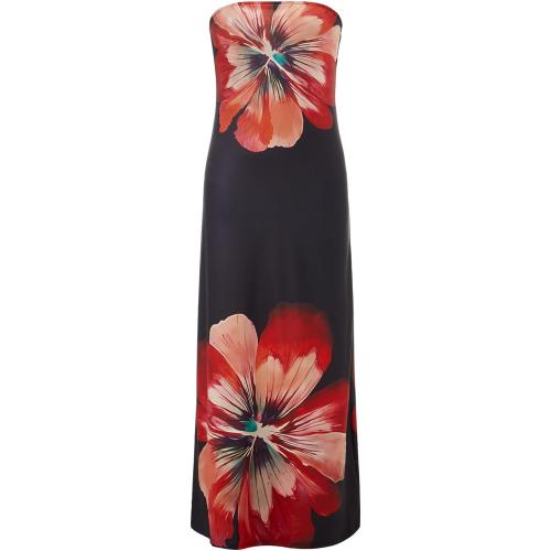 Size S ...Women's Floral Maxi Tube Dress Aesthetic Y2K Bodycon Strapless Maxi Dress Coquette Going Out Streetwear Outfit