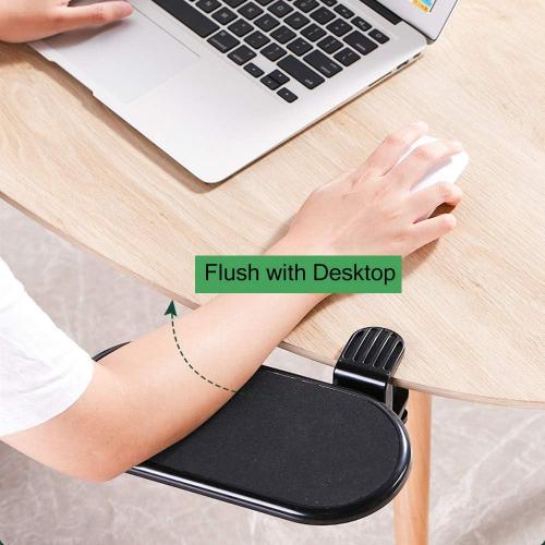 Ergonomic Desk Clamp On Tray Mouse Platform Extension Attachable Elbow Arm Rest Mouse Pad Tray Under Desk Shelf (Small Tray)