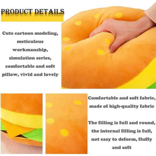 CHELEI2019 11.8 Hamburger Plush Cheeseburger Pillow Stuffed Food Cushion Toy,Gifts for Kids