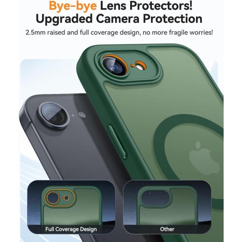 CANSHN Magnetic Shockproof for iPhone 17e / 16e Case, Deep Green