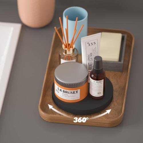 Lazy Susan Turntable Organizer - 6 Inch Heavy Duty Rotating Swivel Stand with Steel Ball Bearings for Cake, Kitchen Cabinets, Monitor, TV, Painting, Display (30lb Capacity/Black)