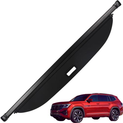 Marretoo Cargo Cover for VW Atlas 2018 2019 2020 2021 2022 2023 2024 2025 Volkswagen Accessories Black Retractable Trunk Cover Privacy tonneau Shield Shade Replacement for 3CM061167ZRX