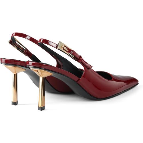 Red Size 6 iiimmu Slingback Heels for Women 3.5 in / 4 in Kitten Heel Closed Toe Pumps Dress Shoes