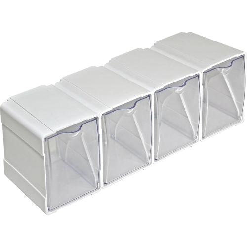 Azar Displays 300360-4PK Stackable Tilt Bin Counter Organizers, White (4-Pack)