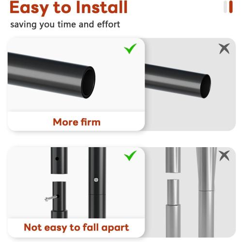 Metal Standing Clothes Rack, Rolling Clothing Rack for Hanging Clothes, Portable Clothes Rack with Storage Shelves, Black