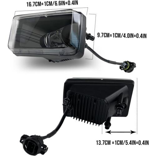 LED Fog Lights Compatible with 2007-2015 Chevy Silverado Suburban Avalanche/Tahoe/ 10-14 Yukon/ 07-08 Cadillac Escalade, Front Bumper Driving Fog Lamps with Clear Lens