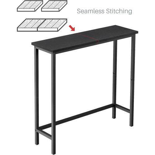 HollyHOME Narrow Console Table, 29.5 Slim Entryway Table, Sofa Stand, Hallway Shelf for Hallway, Bedroom, Living Room, Foyer, Black