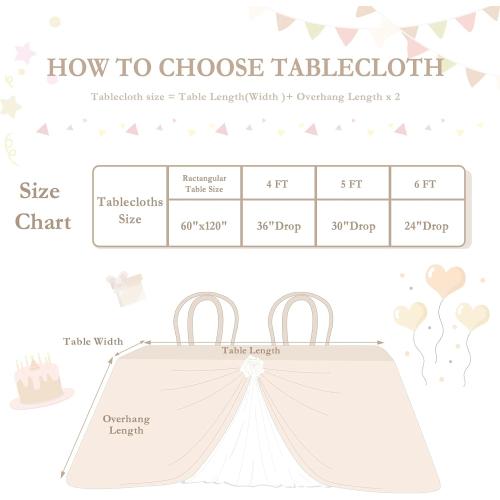Fanqisi Ivory Lace Tablecloth 60x120 Inches Classic Wedding Lace Tablecloths Overlay Party Table Cover for Bridal Shower Reception Table Decoration