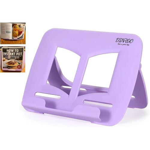 Portable Book Stand Book Holder Book Rest for Kids Reading Hands Free Cookbook Holder Textbook Stands Music Stand Lightweight Waterproof Book Stand Gifts School Supplies (Purple 11.82 *8.26)
