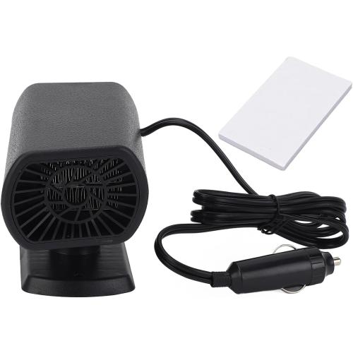 200W 12V Car Heater - Fast Heating Fan with Hot Wind for Windshield Defrost and Defogger, Ideal for Winter Driving in Black