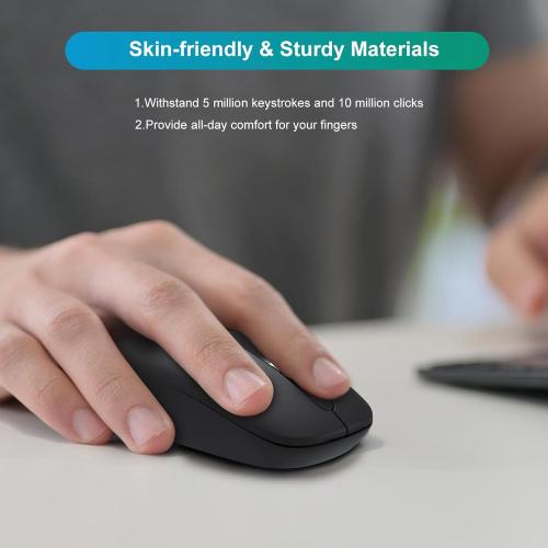 Color Black Loonasa Wireless Numeric Keypad, Mini 2.4G 19 Keys Number Pad and Mouse with Batteries, Upgraded Version of 10 Key USB Keypad Portable Silent Extensions Keyboard for Laptop, PC, Desktop, Notebook