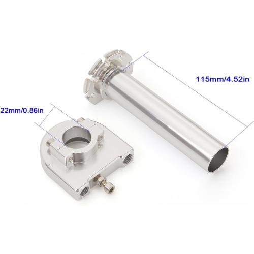 Sliver Motorcycle 7/8 Handlebar Grips Throttle Tube Fit for Most Scooter Sportbikes ATV for Kawasaki Honda Suzuki Yamaha